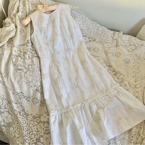 Veeko White floral cottage core cotton dress NWT